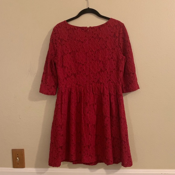 Kensie Red Lace Dress - Picture 6 of 7